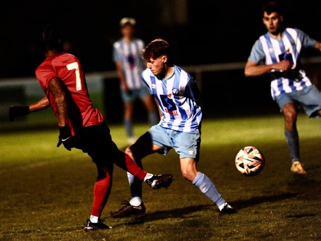 Action from Worthing United v Arundel in the SCFL Division 1