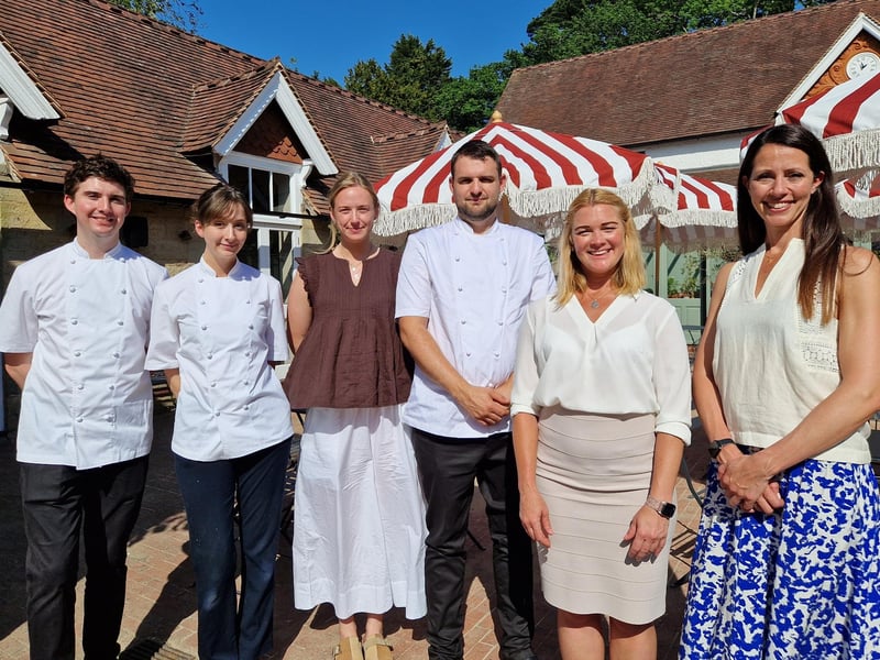 Jay Goddard (right) and executive chef Jack Hazell (centre right) with other members of the team.