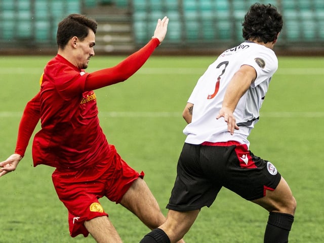Action from Newhaven v Horsham YMCA at Fort Road in the SCFL premier
