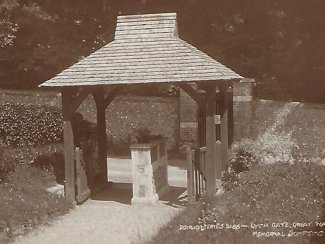 The lychgate is a ‘Monument to the Glorious Dead’, built as a memorial following the First World War