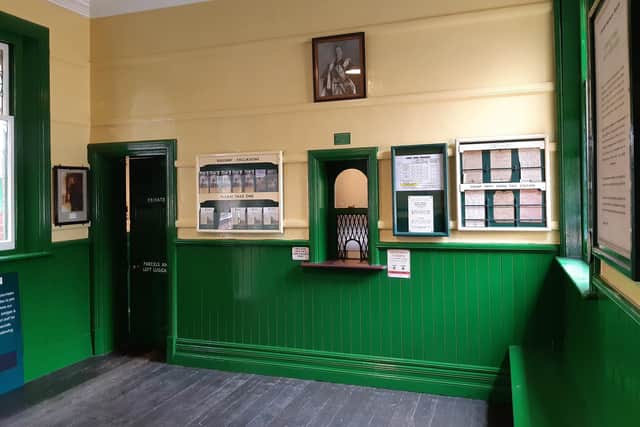 The ticket office at Kingscote station on The Bluebell Railway