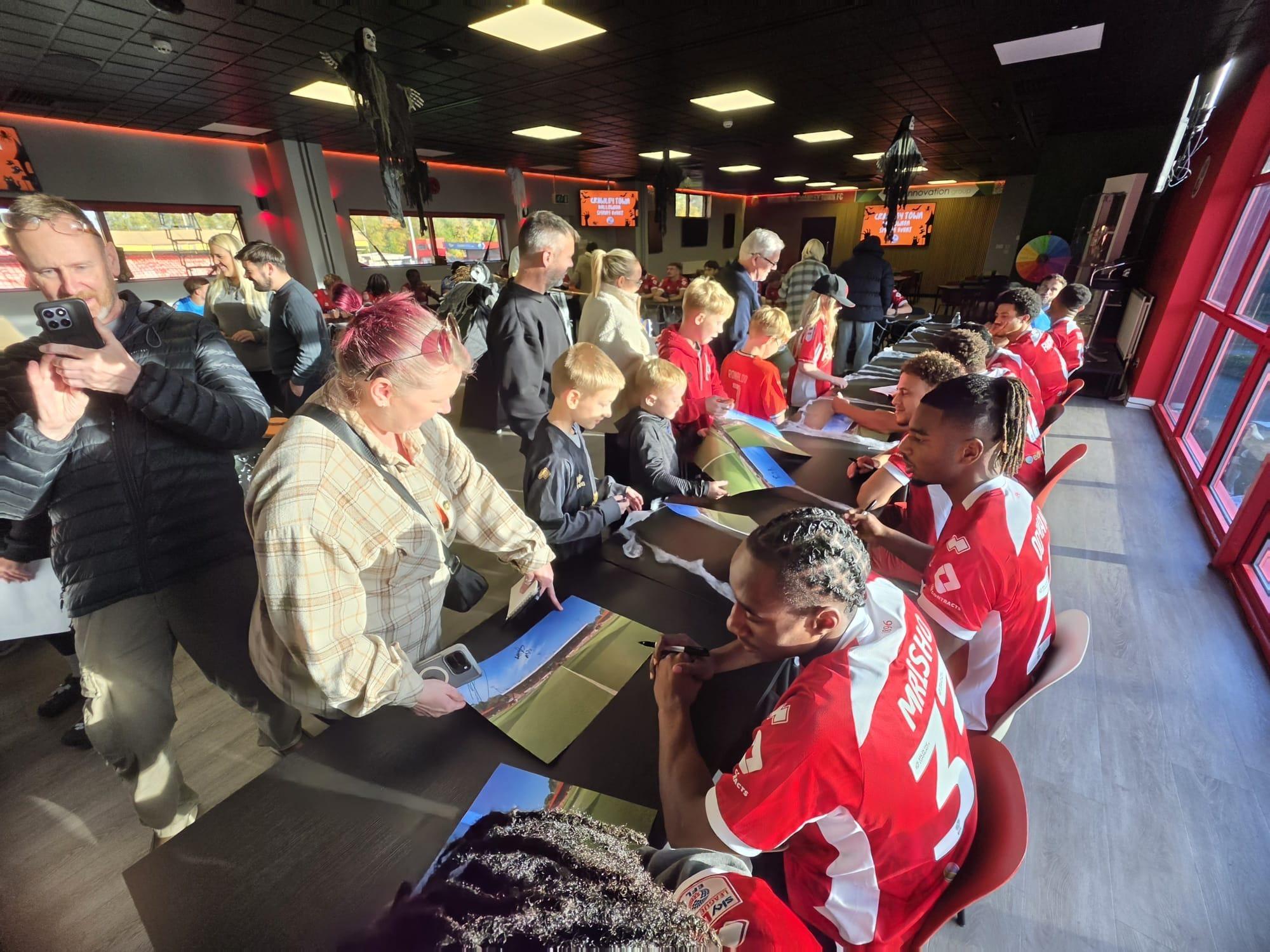 Crawley Town held a Halloween signing special where fans met the players and had their memorabilia signed