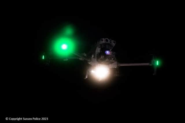 Sussex Police has introduced a new drone to the night-time economy as part of its commitment to keeping people safe on a night out. Picture: Sussex Police