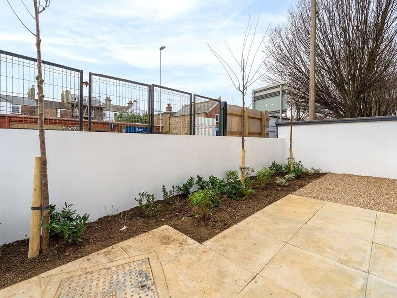 On the ground floor is a one-bedroom apartment with south-facing patio priced at £225,000. The agents say the fluid atmosphere is perfect for entertaining guests or simply relaxing after a long day.