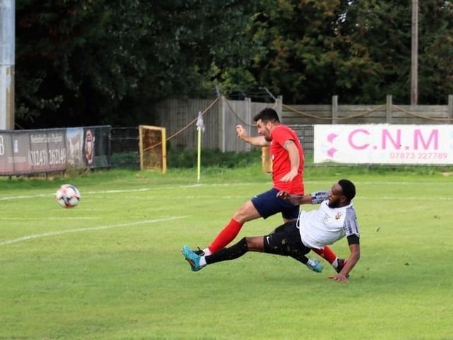Action from Pagham v Eastbourne United in the FA Vase