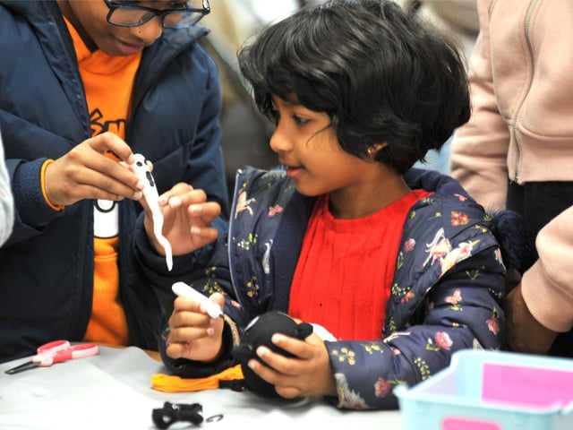 Halloween Craft Sessions were available to sixty children at the Creative Community Hub in Church Walk on Wednesday 28th October. HR26102801 Pic Hollie Robards/Iconic Media Group