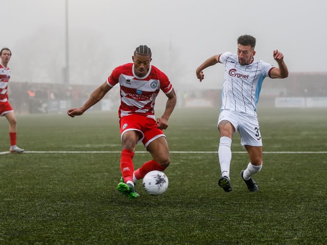 Eastbourne Borough take on Taunton Town in the fog - before the match was abandoned