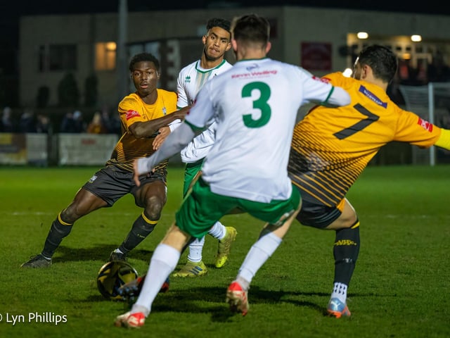 Action from Littlehampton Town's win over Bognor Regis Town in the Sussex Senior Cup