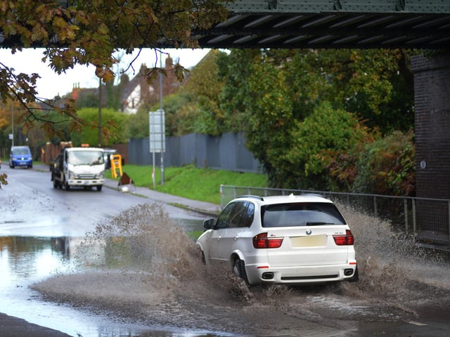 Notorious flood area in Westcourt Drive, Bexhill, on November 9 2023.