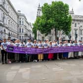 Lobular Moon Shot Project campaigners outside Downing Street