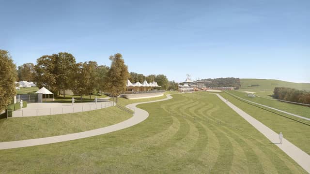 The new Lennox Enclosure - looking up the course towards the other enclosures | Image: Hopkins Architects