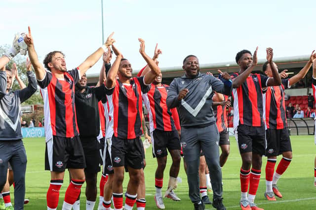 The Rooks take the plaudits and thank fans for their support after Eastbourne Borough were defeated | Picture: James Boyes