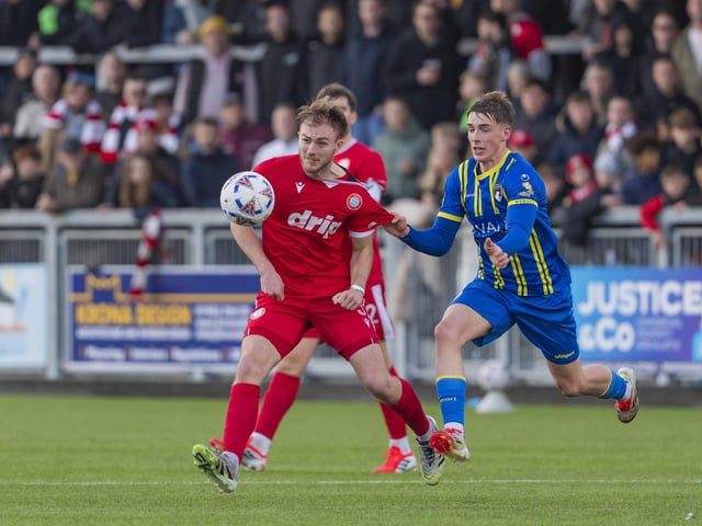 during the match between Worthing vsWeston-super-Mare in the Enterprise National League South at Sussex Transport Community Stadium : Worthing v Weston-super-Mare, National League South