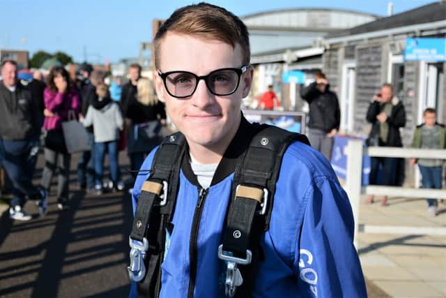 Nathan in 2018 before completing a skydive