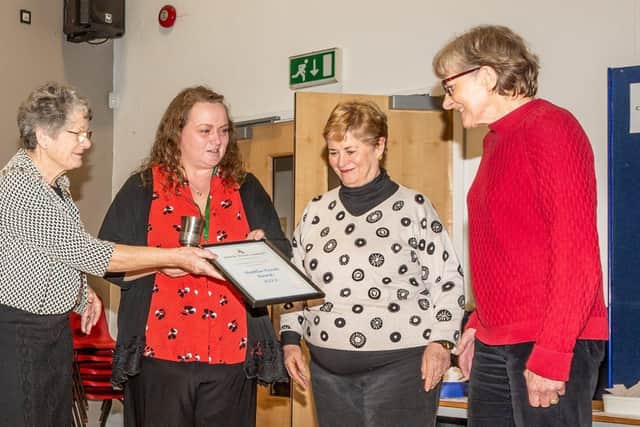 The award is handed over to Battle Foodbank