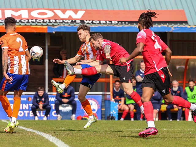 Action from Eastbourne Borough's defeat at Braintree in the National Lague South