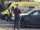 A woman in her 20s was taken to hospital with a ‘serious but non-life-threatening injury’ following a collision between a car and a bicycle in Worthing. Picture: Sussex News and Pictures