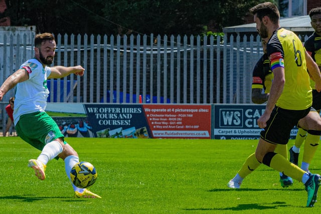 Action in the Rocks' pre-season win over Chichester City at Nyewood Lane
