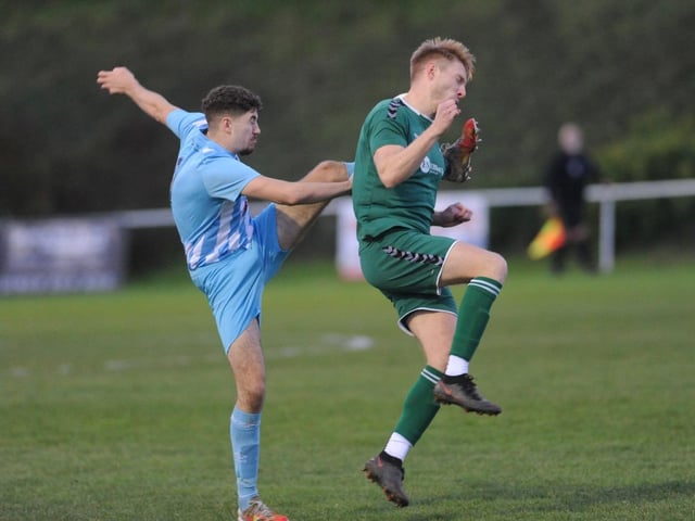Action from Worthing United's 2-1 home loss to Forest Row in the SCFL division one