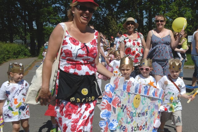Scores of people took part in the children's parade in 2012, the opening event for the Steyning Festival
