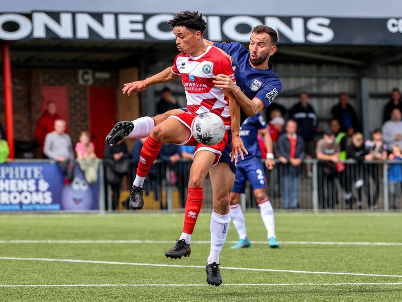 Images from Eastbourne Borough's 2023-24 season opener, a 1-0 National South home win over Hampton and Richmond