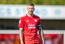 Crawley Town skipper Ben Gladwin assisted the first goal for Adam Campbell in the 3-0 win over Sutton United. Picture: Eva Gilbert