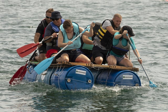 As part of the RNLI Selsey Lifeboat week on Sunday four rafts took part in the annual race. Picture by Chris Hatton.