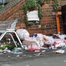 Fly-tipping in Stonefield Road in Hastings town centre in October 2022