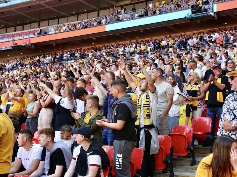 Littlehampton Town fans and players at Wembley for the FA Vase final