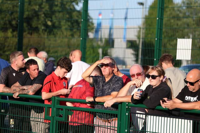 Crawley Town fans enjoy the team's first pre-season friendly, at Three Bridges FC