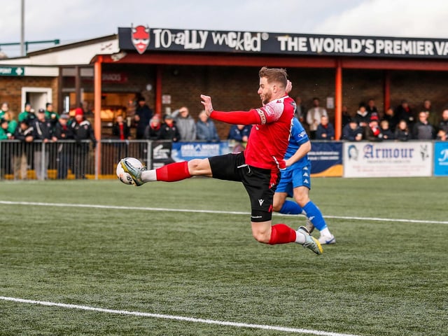 Action from Eastbourne Borough's 2-0 home loss to Worthing in National South