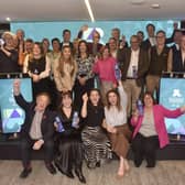 Winners and sponsors celebrate at the end of the 2025 awards. Picture: Sarah Standing (031125-1956)