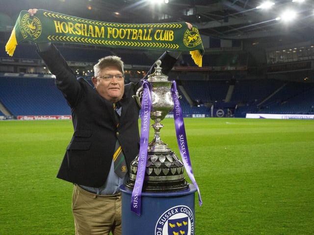 Horsham FC are champions of Sussex again after their last-gasp Sussex Transport Senior Cup final win over Littlehampton Town.