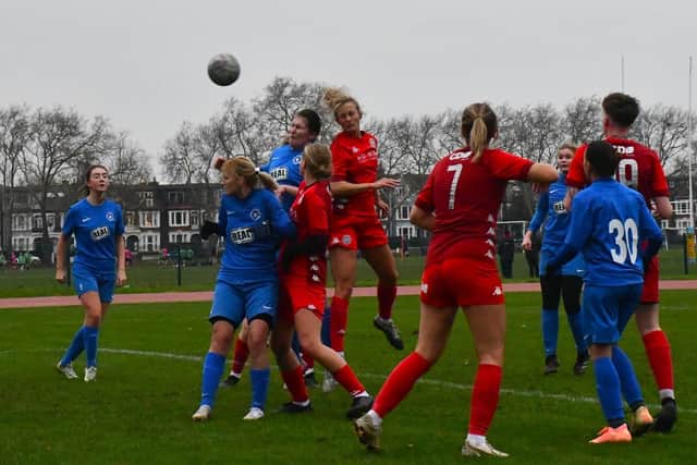 Gemma Worsfold helps Worthing Women to an 8-1 win away to New London Lionesses | Picture: OneRebelsView