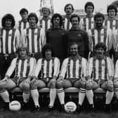 Brighton's 79-80 squad -  (back row, from left) Giles Stille, Teddy Maybank, Malcolm Poskett, Gary Williams, Mike Kerslake and Gerry Ryan, (middle row, from left) Steve Foster, Andy Rollings, Graham Moseley, Eric Steele, Martin Chivers, Mark Lawrenson and John Gregory, (front row, from left) Paul Clark, Peter Sayer, Brian Horton, Peter O'Sullivan and Peter Ward.  (Photo by Mike Stephens/Central Press/Getty Images)
