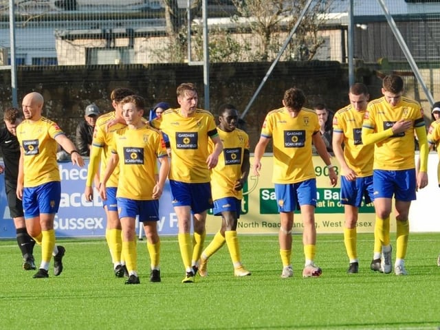 Action, celebration and crowd pictures from Lancing v Littlehampton Town at Culver Road