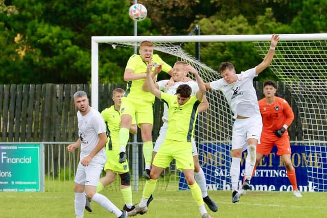 Action from Bexhill's tussle with Eastbourne United | Picture: Joe Knight