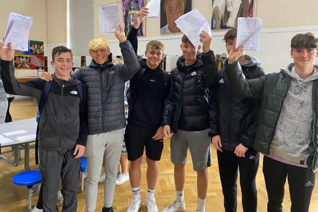 Students at Felpham Community College celebrate their GCSE results