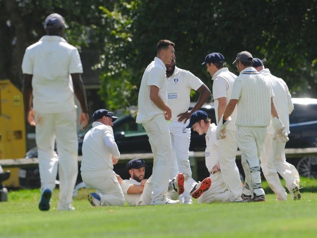 Action between Broadwater CC and Goring CC in Division 4 West of the Sussex Cricket League