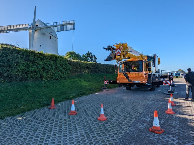 Jill Windmill in Clayton, Sussex, had her sweeps reattached on Saturday, October 8