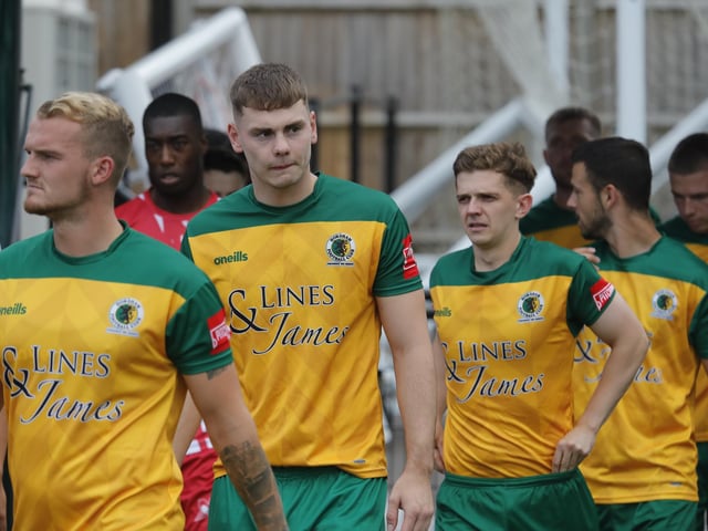 Action from Horsham's home defeat to Carshalton Athletic. Picture by John Lines