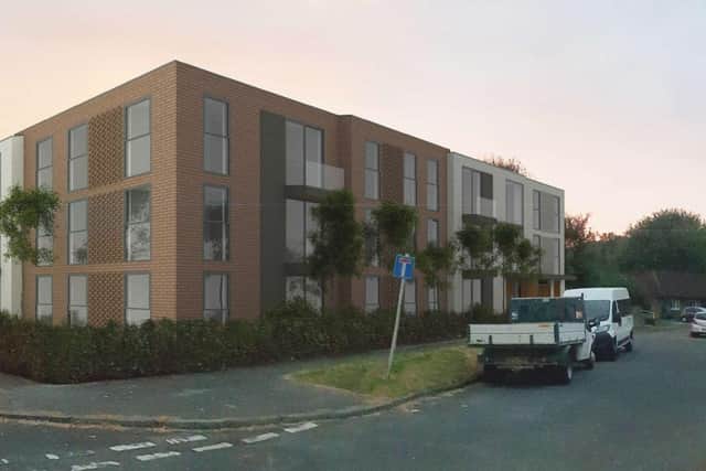 Proposed design of the block of flats on the corner of Shooting Field and Toomey Road in Steyning