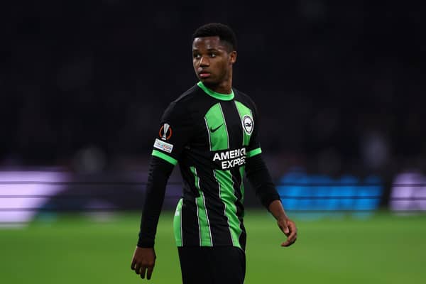 Barcelona loanee Ansu Fati has scored four goals in 17 Brighton appearances – netting in both 2-0 victories against European giants Ajax. (Photo by Dean Mouhtaropoulos/Getty Images)