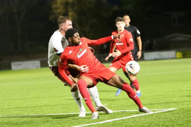Worthing in recent home action against Chelmsford - and it was Ebbsfleet who beat them on Tuesday night, winning 6-0 | Picture: Mike Gunn
