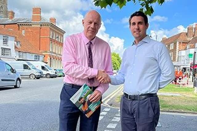 Ashford MP Damian Green with Lightning Fibre Founder and CEO, Ben Ferriman