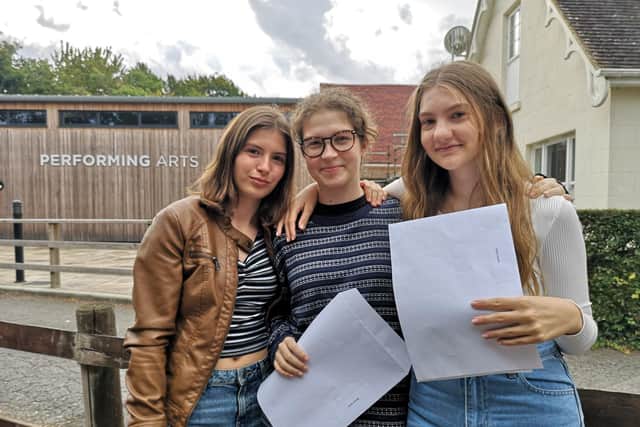 Claremont Senior School students with their results