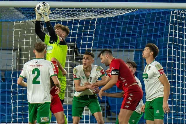 The Rocks deal with some Worthing pressure in a final that finished 0-0 after 90 minutes | Picture: Lyn Phillips