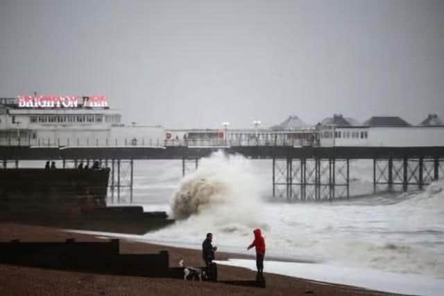 A yellow weather warning has been issued for the coastal region of Sussex. Picture by HENRY NICHOLLS/AFP via Getty Images