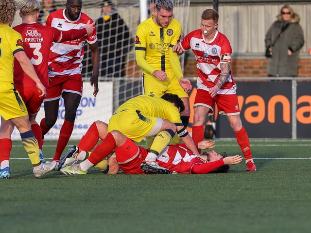 Action from Eastbourne Borough's vital win over Farnborough