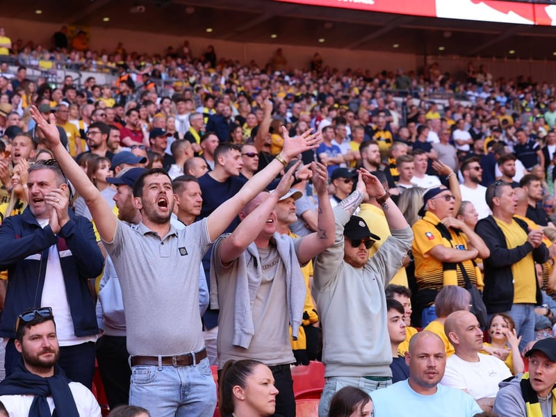 Littlehampton Town fans and players at Wembley for the FA Vase final